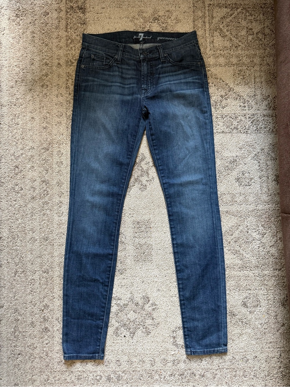 7 For All Mankind Dark Indigo Skinny Jeans